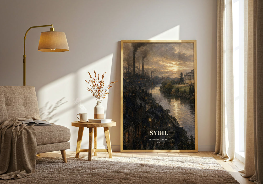 Sybil watercolour print in frame leaning in hallway – historical fiction wall art