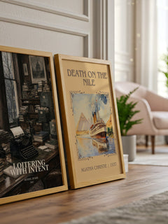Loitering With Intent watercolour print framed by window – literary home decor