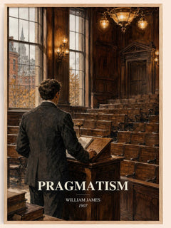 Pragmatism watercolour book poster by William James – framed literary art print