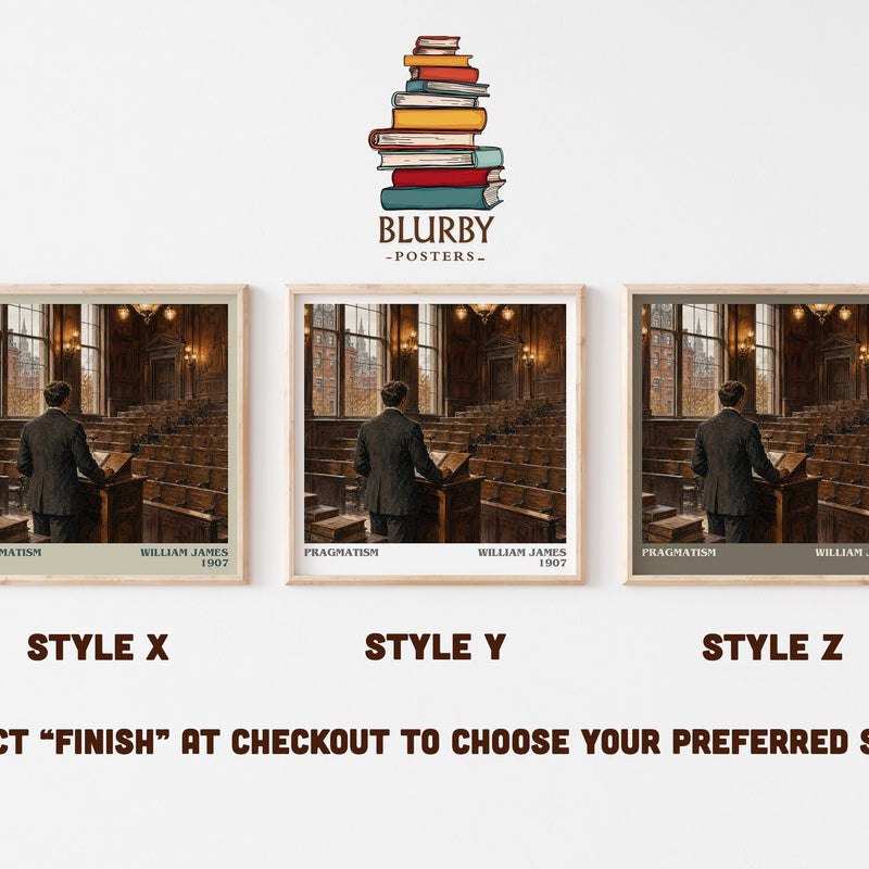 Pragmatism literary print in frame leaning in hallway – philosophy wall art