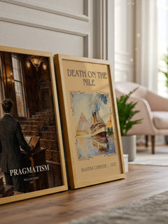 Pragmatism watercolour print framed by window – literary home decor