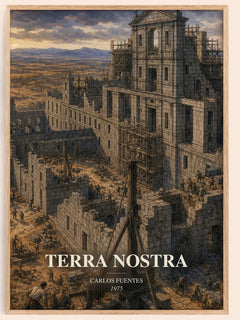 Terra Nostra watercolour book poster by Carlos Fuentes – framed literary art print