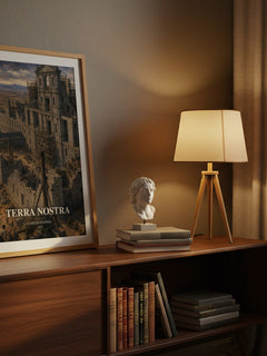Terra Nostra watercolour print on bookshelf – Carlos Fuentes fan gift