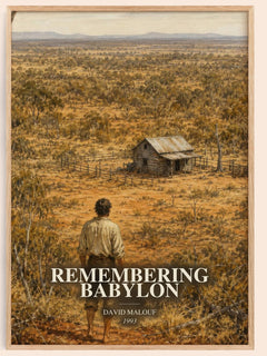 Remembering Babylon watercolour book poster by David Malouf – framed literary art print