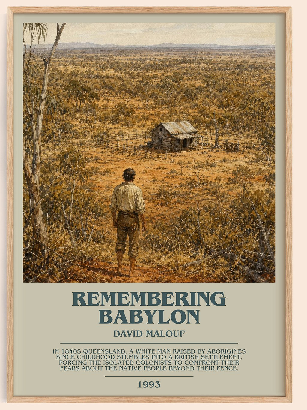 Remembering Babylon Bookish Wall Art by David Malouf – framed poster