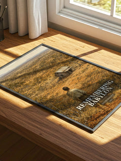 Remembering Babylon watercolour book poster framed on wall – literary fiction wall art