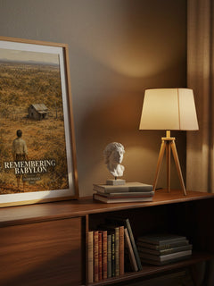 Remembering Babylon watercolour print on bookshelf – David Malouf fan gift