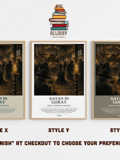 Satan In Goray Bookish Wall Art by Isaac Bashevis Singer – Style X, Y and Z side by side – choose your finish