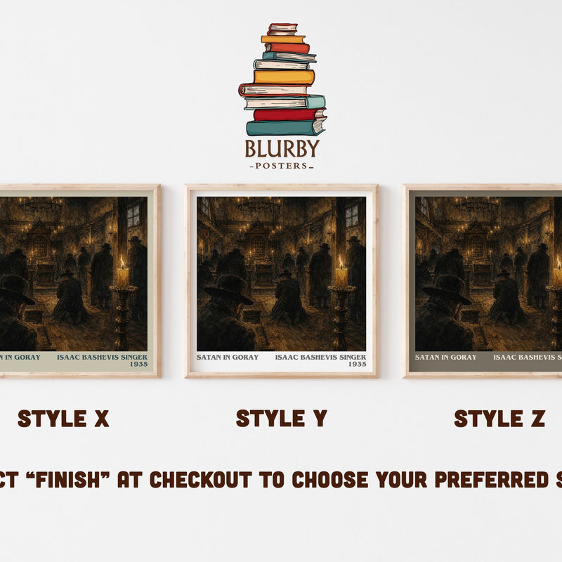 Satan In Goray literary print in frame leaning in hallway – historical fiction wall art