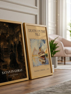 Satan In Goray watercolour print framed by window – literary home decor