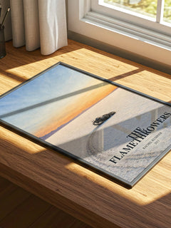 The Flamethrowers watercolour book poster framed on wall – contemporary fiction wall art