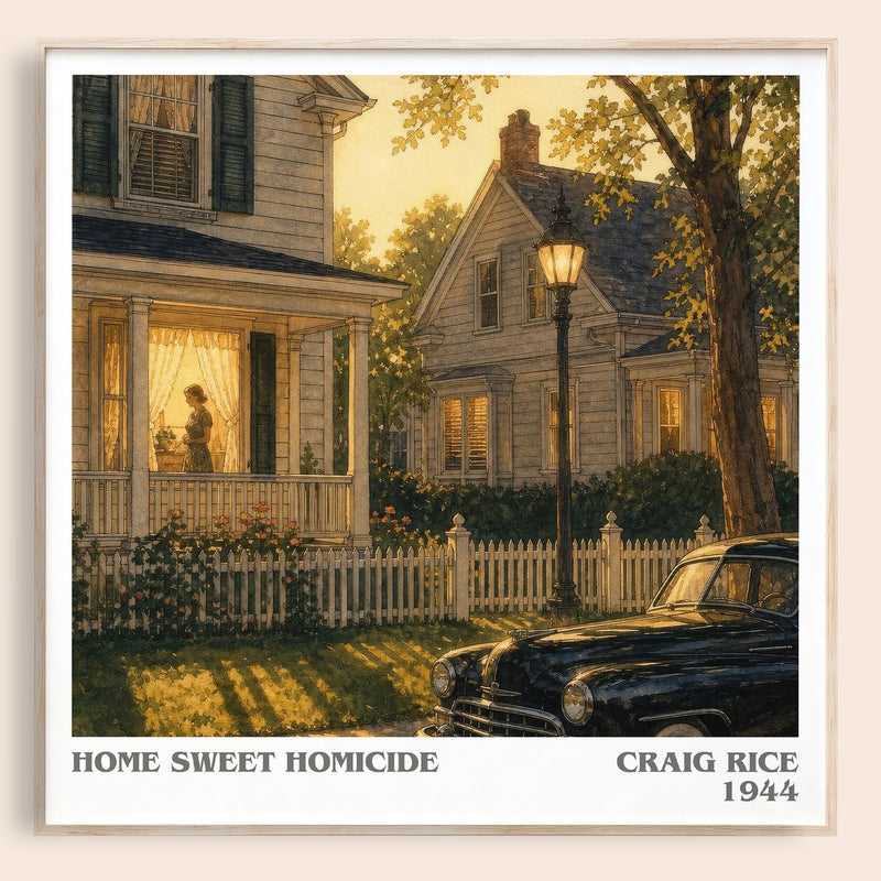 Home Sweet Homicide literary book poster by Craig Rice – framed literary art print