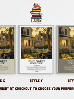 Home Sweet Homicide Bookish Wall Art by Craig Rice – Style X, Y and Z side by side – choose your finish