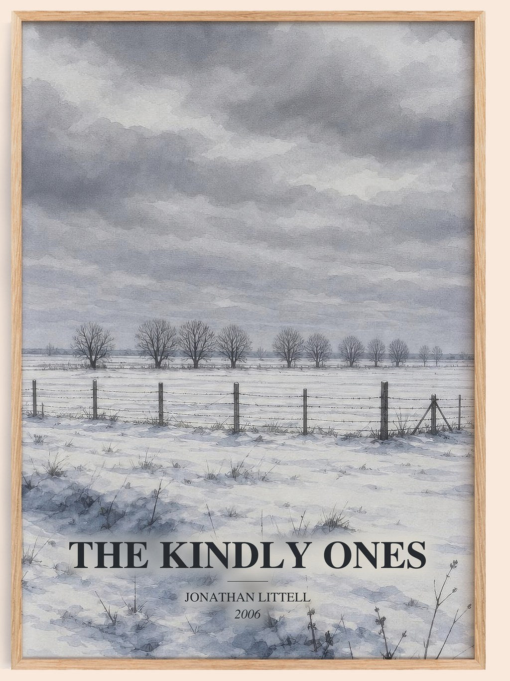 The Kindly Ones watercolour book poster by Jonathan Littell – framed literary art print