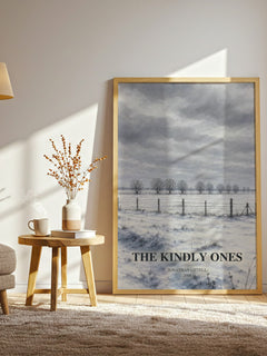 The Kindly Ones watercolour print in frame leaning in hallway – historical fiction wall art