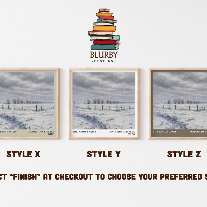 The Kindly Ones literary print in frame leaning in hallway – historical fiction wall art