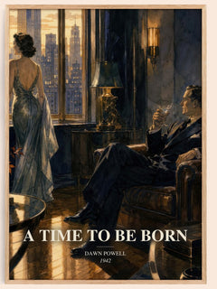 A Time To Be Born watercolour book poster by Dawn Powell – framed literary art print