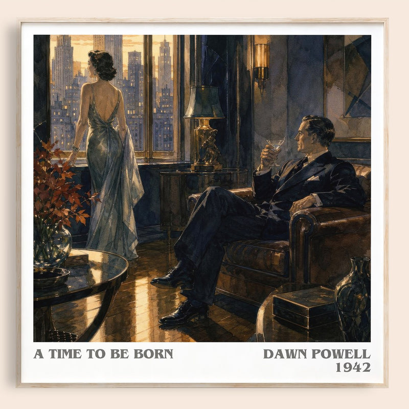 A Time To Be Born literary book poster by Dawn Powell – framed literary art print
