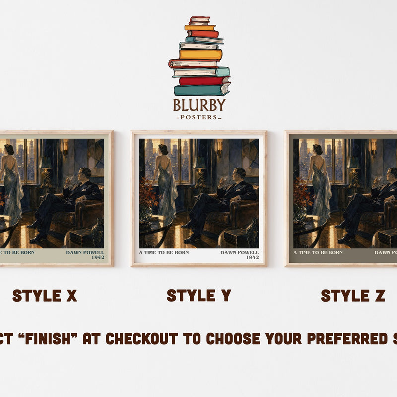 A Time To Be Born literary print in frame leaning in hallway – satire wall art