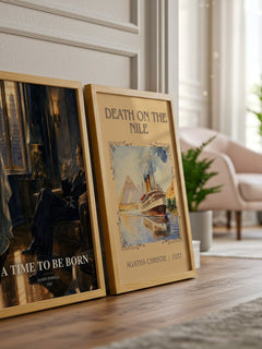 A Time To Be Born watercolour print framed by window – literary home decor