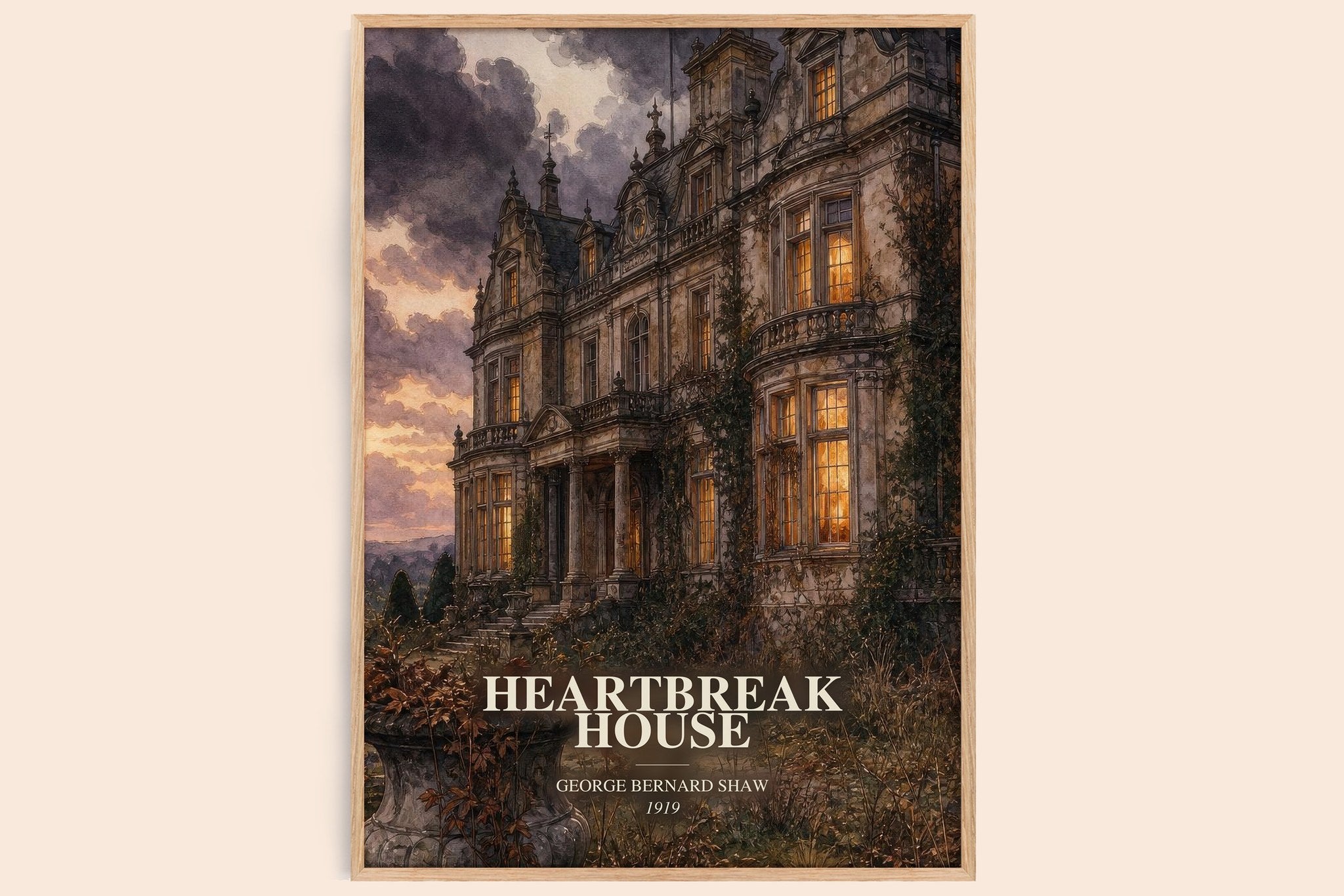 Heartbreak House Book Watercolour Illustration by George Bernard Shaw