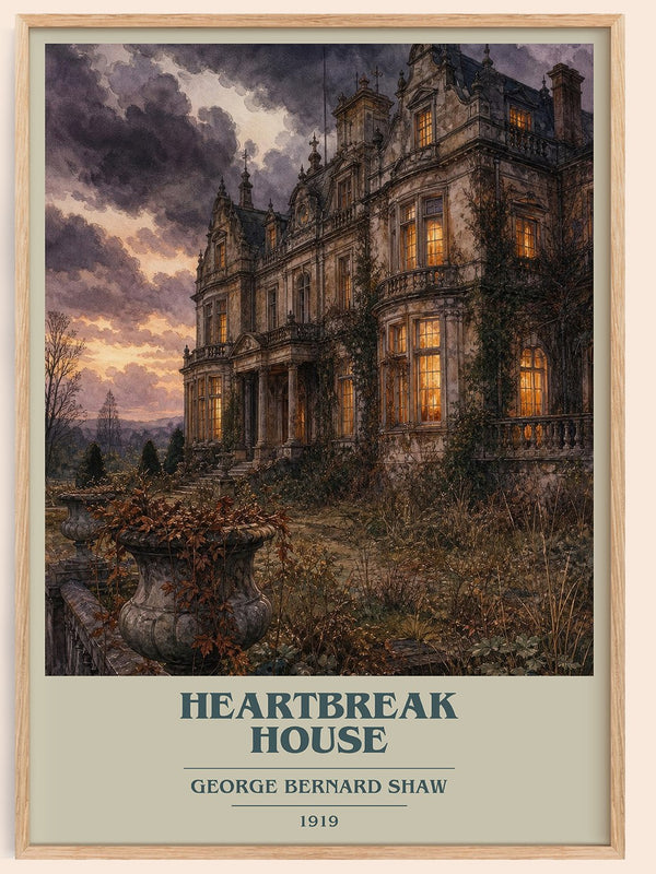 Heartbreak House book cover book poster by George Bernard Shaw – framed literary art print