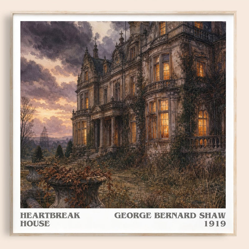 Heartbreak House literary book poster by George Bernard Shaw – framed literary art print