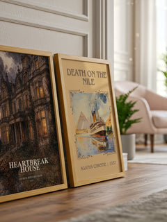 Heartbreak House watercolour print framed by window – literary home decor