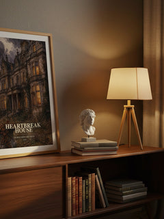Heartbreak House watercolour print on bookshelf – George Bernard Shaw fan gift