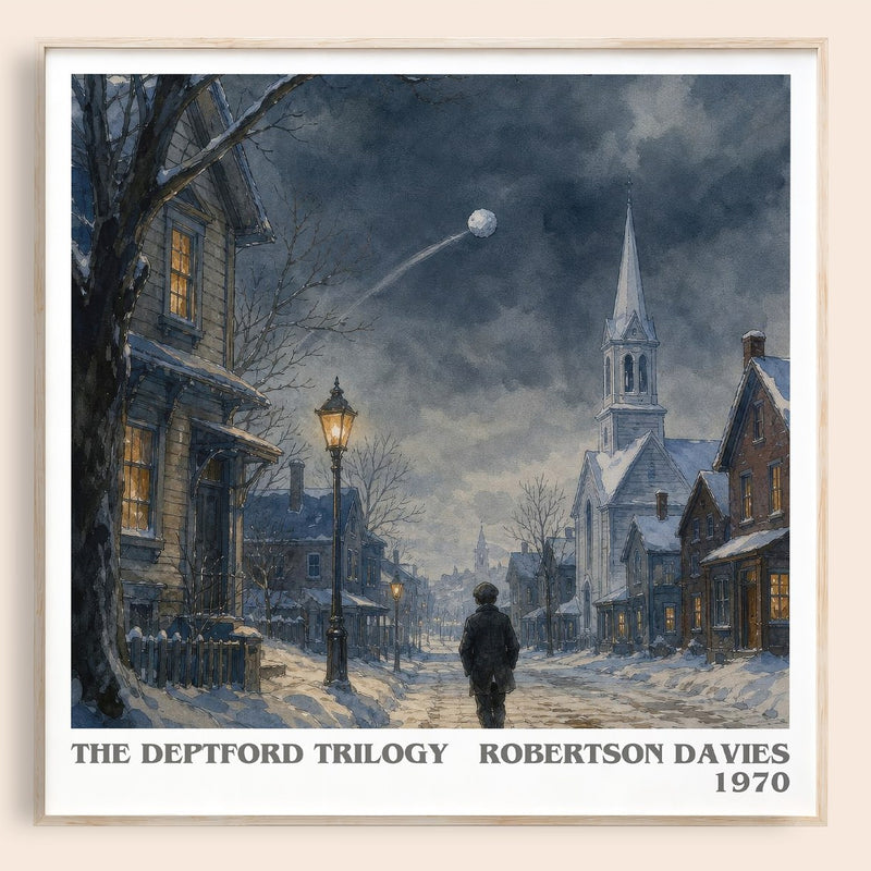 The Deptford Trilogy literary book poster by Robertson Davies – framed literary art print