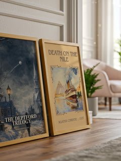 The Deptford Trilogy watercolour print framed by window – literary home decor