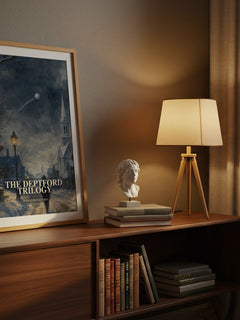 The Deptford Trilogy watercolour print on bookshelf – Robertson Davies fan gift