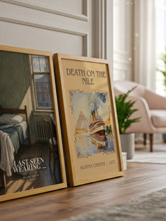 Last Seen Wearing ... watercolour print framed by window – literary home decor