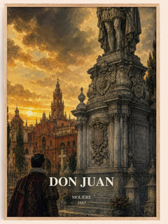Don Juan watercolour book poster by Molière – framed literary art print