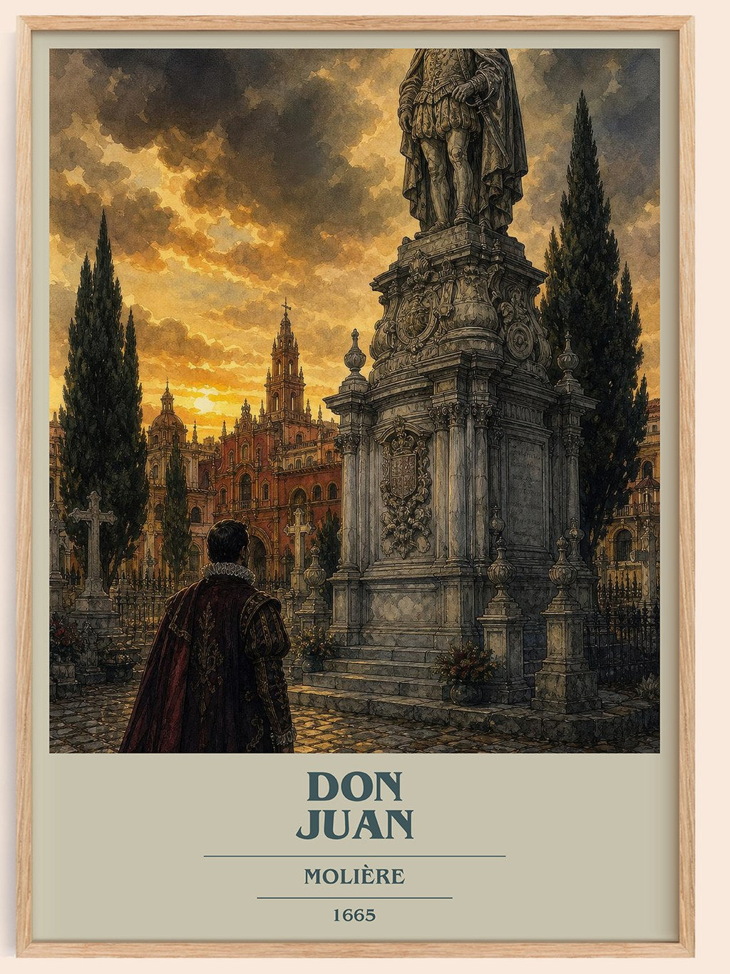 Don Juan book cover book poster by Molière – framed literary art print