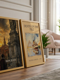 Don Juan watercolour print framed by window – literary home decor