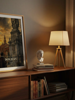 Don Juan watercolour print on bookshelf – Molière fan gift