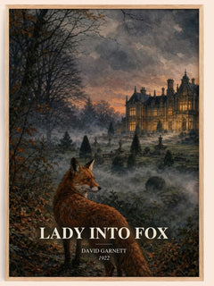 Lady into Fox watercolour book poster by David Garnett – framed literary art print