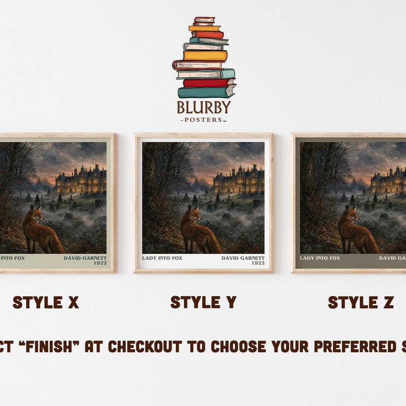 Lady into Fox literary print in frame leaning in hallway – literary fiction wall art