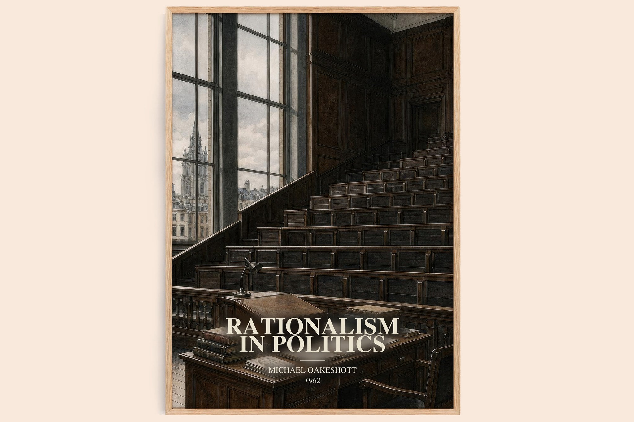 Rationalism in Politics Book Watercolour Illustration by M. Oakeshott