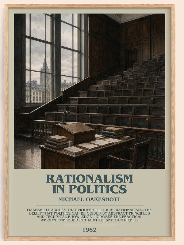 Rationalism in Politics Bookish Wall Art by Michael Oakeshott – framed poster