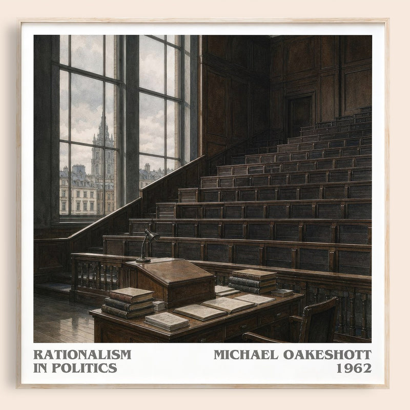 Rationalism in Politics literary book poster by Michael Oakeshott – framed literary art print