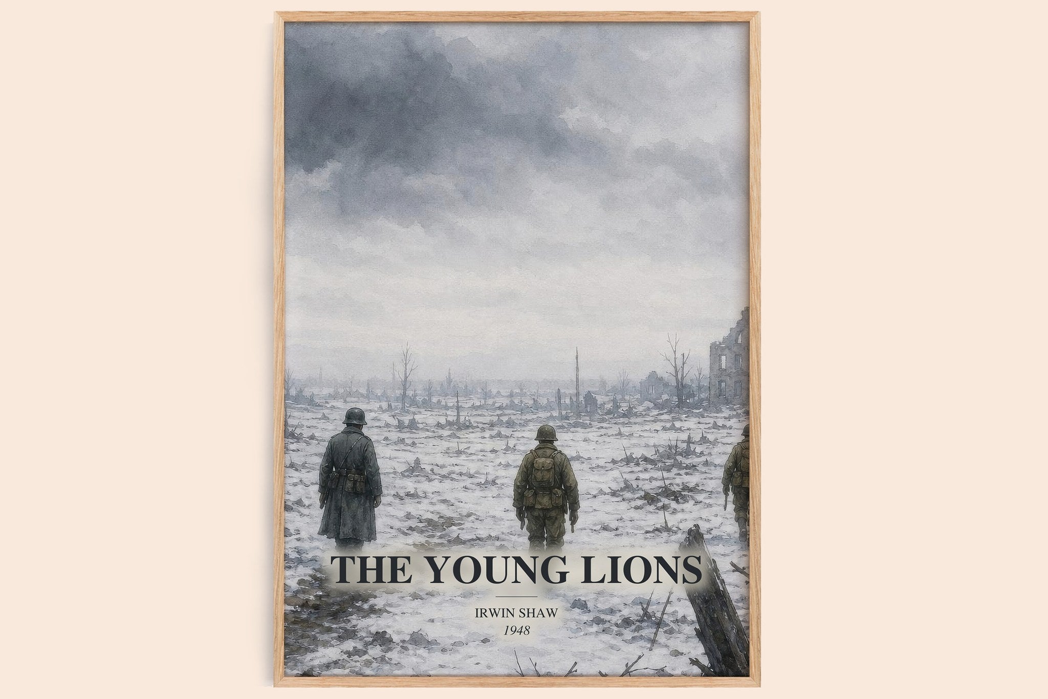 The Young Lions Book Watercolour Illustration by Irwin Shaw