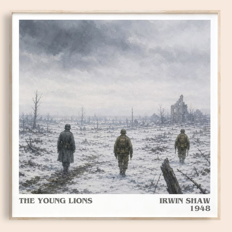 The Young Lions literary book poster by Irwin Shaw – framed literary art print