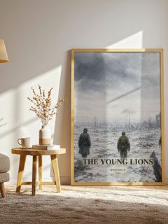 The Young Lions watercolour print in frame leaning in hallway – historical fiction wall art