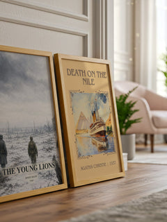 The Young Lions watercolour print framed by window – literary home decor