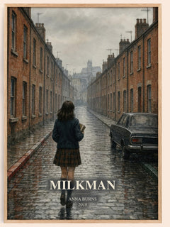 Milkman watercolour book poster by Anna Burns – framed literary art print