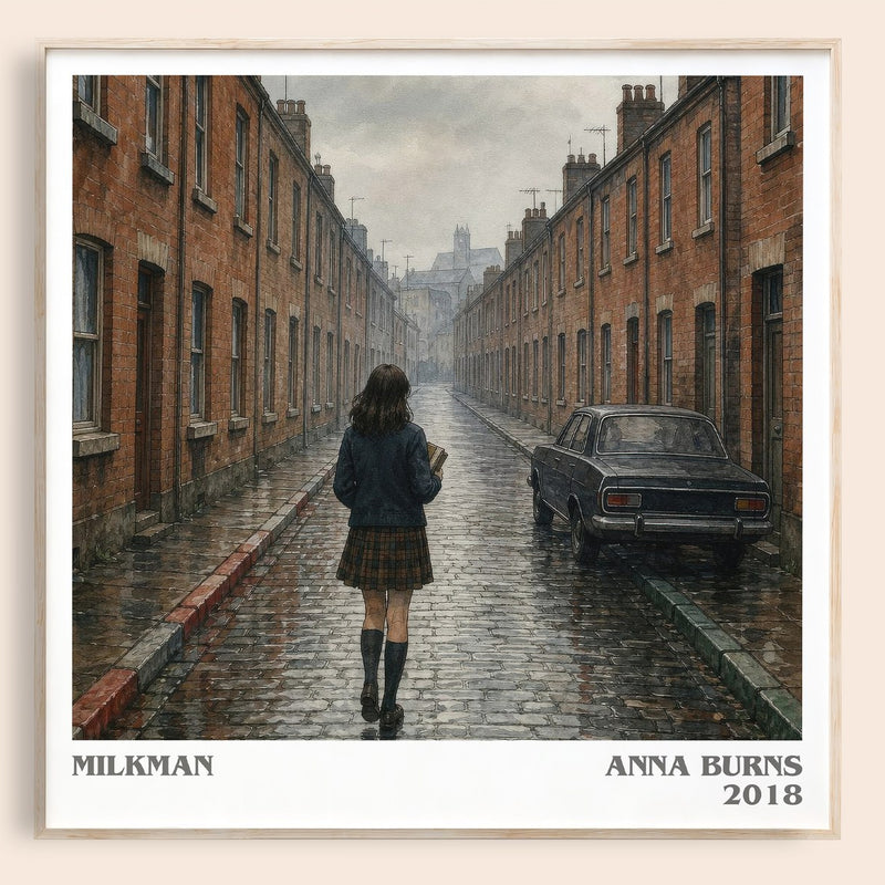Milkman literary book poster by Anna Burns – framed literary art print