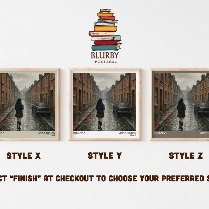 Milkman literary print in frame leaning in hallway – literary fiction wall art