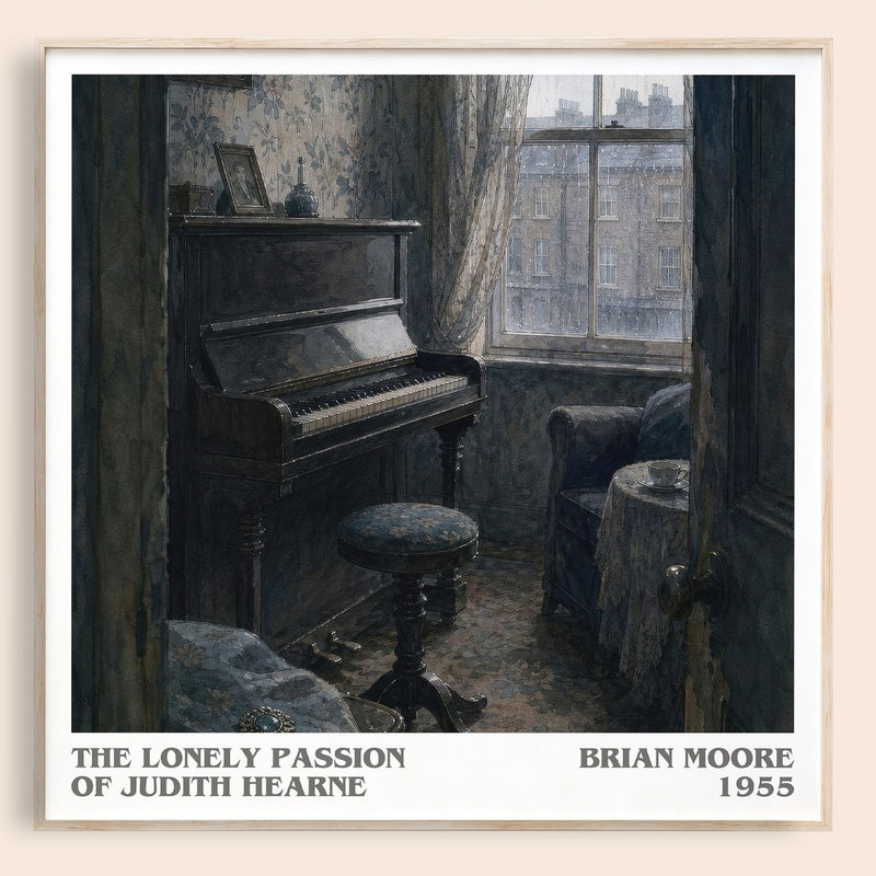 The Lonely Passion of Judith Hearne literary book poster by Brian Moore – framed literary art print